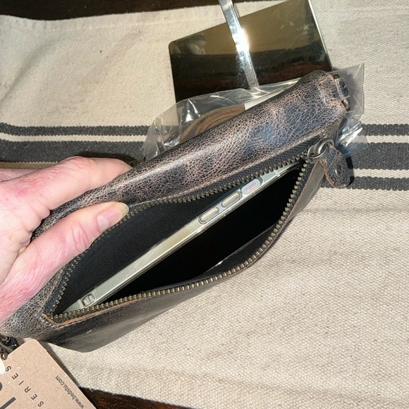 NWT Bed Stu Leather Cadence Wallet Wristlet Crossbody Bag Black Lux MSRP $175 - Picture 8 of 14